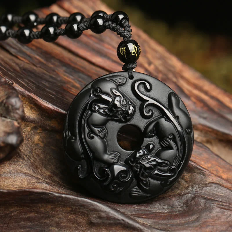 Shop Classic Women's Necklaces & Pendants with a Modern Twist-Buddha Stones Natural Black Obsidian Peace Buckle Pixiu Bead Rope Strength Necklace Pendant Shop Classic Women's Necklaces & Pendants with a Modern Twist-Buddha Stones Natural Black Obsidian Peace Buckle Pixiu Bead Rope Strength Necklace Pendant