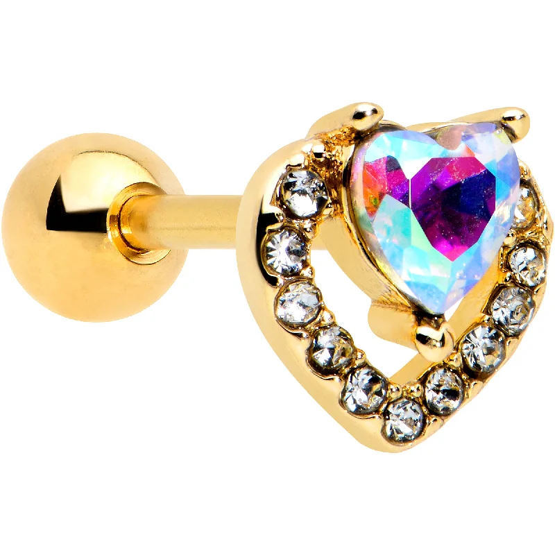 Women's Earrings – Elegant Designs for Every Personality--16 Gauge 1/4 Aurora Gem Gold Tone Rococo Heart Cartilage Tragus Earring Women's Earrings – Elegant Designs for Every Personality--16 Gauge 1/4 Aurora Gem Gold Tone Rococo Heart Cartilage Tragus Earring