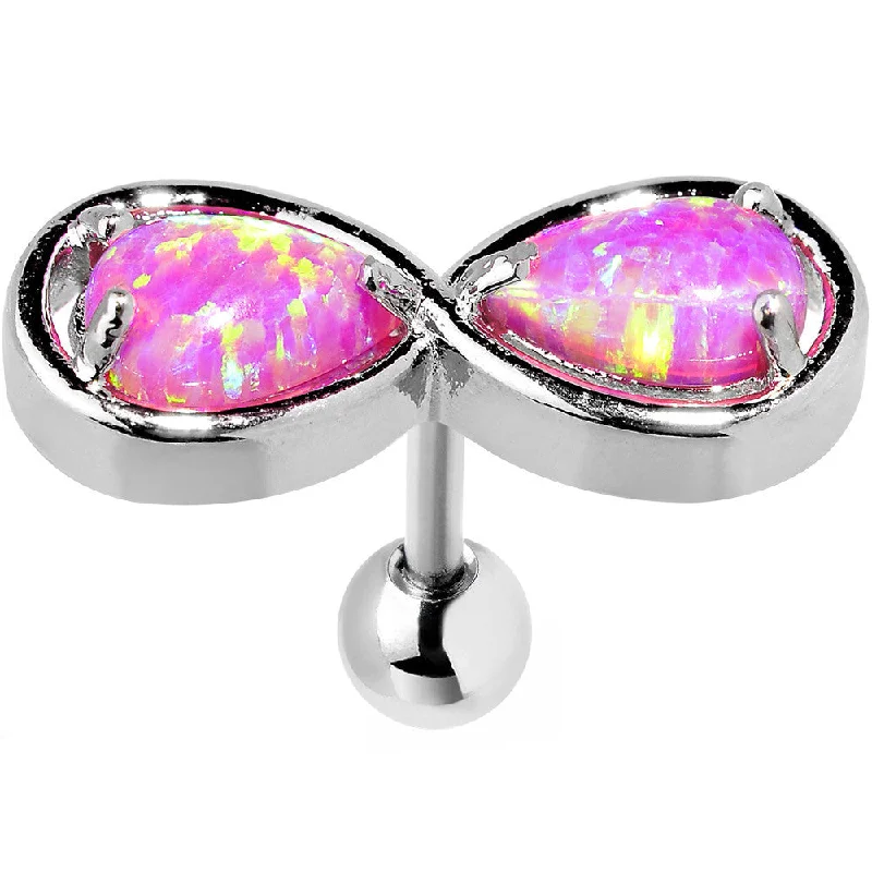 Women's Earrings – Elegant Designs for Every Personality--Stainless Steel Pink Faux Opal Infinity Tragus Cartilage Earring Women's Earrings – Elegant Designs for Every Personality--Stainless Steel Pink Faux Opal Infinity Tragus Cartilage Earring