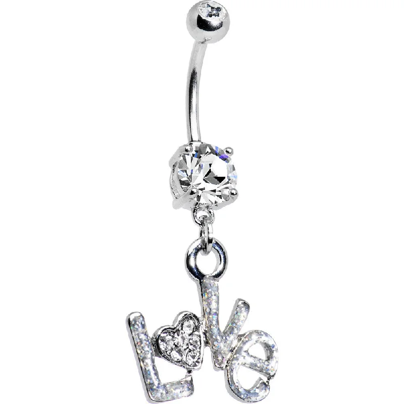 Comfortable Belly Rings with Beautiful Detailing -Crystalline Gem Love Belly Ring