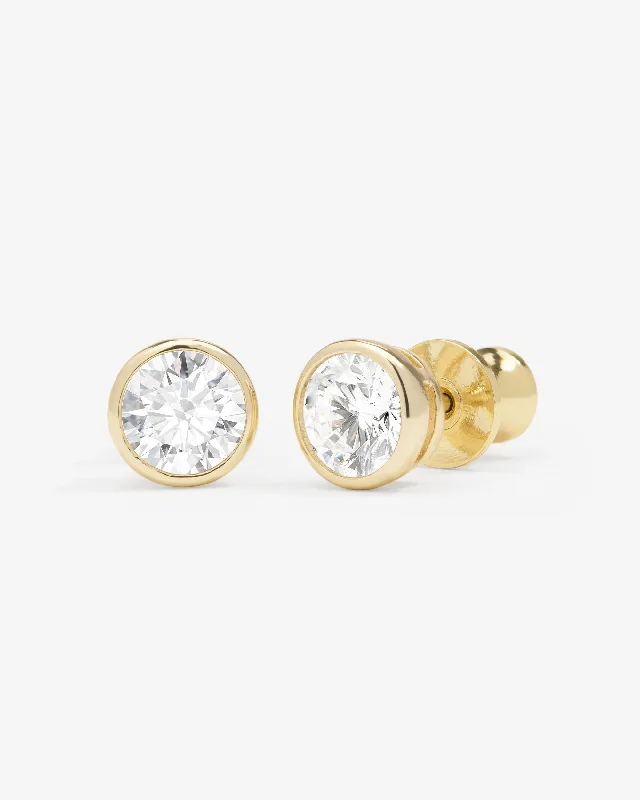Women's Earrings – Elegant Designs for Every Personality--Baroness 6mm Studs - Gold|White Diamondettes Women's Earrings – Elegant Designs for Every Personality--Baroness 6mm Studs - Gold|White Diamondettes