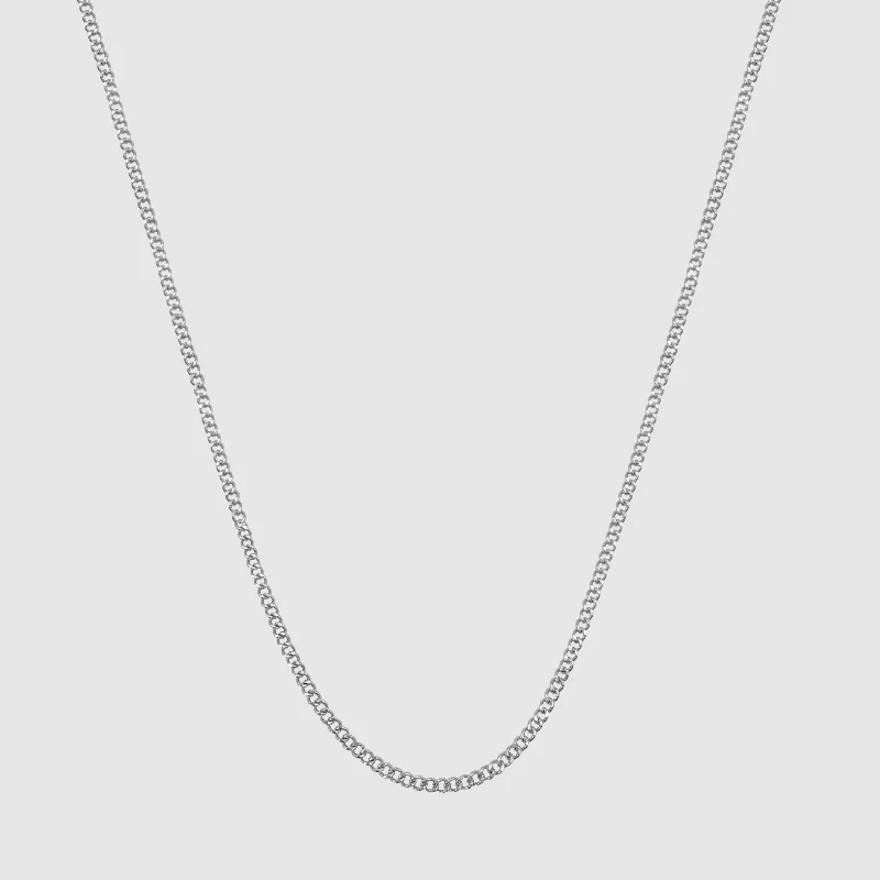 Exclusive Men's Necklaces & Pendants for the Modern Gentleman-Cuban (Silver) 2mm
