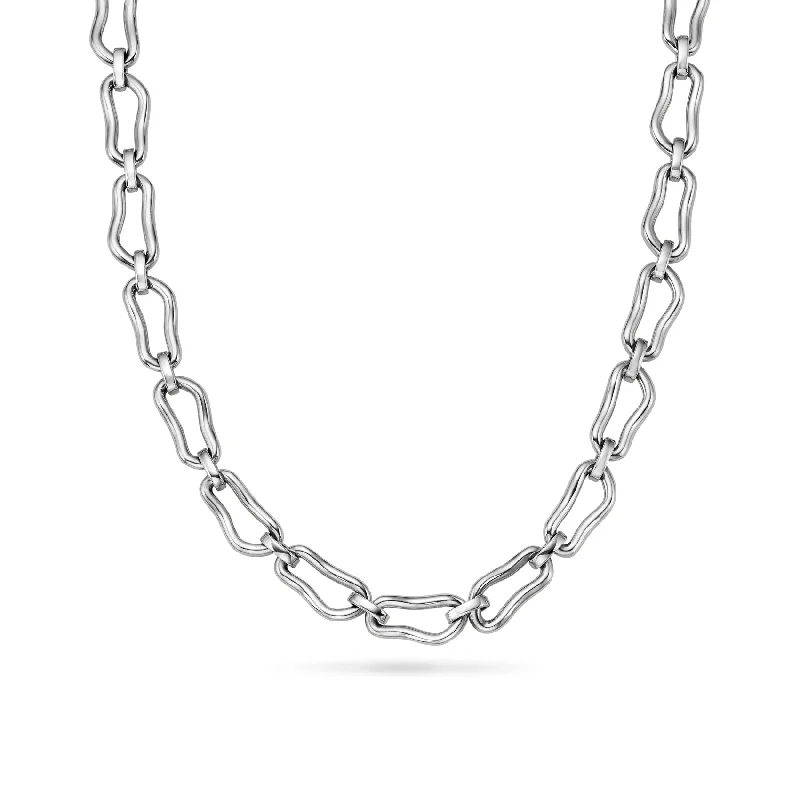 Shop Classic Women's Necklaces & Pendants with a Modern Twist-Molten Link Necklace (Silver) Shop Classic Women's Necklaces & Pendants with a Modern Twist-Molten Link Necklace (Silver)