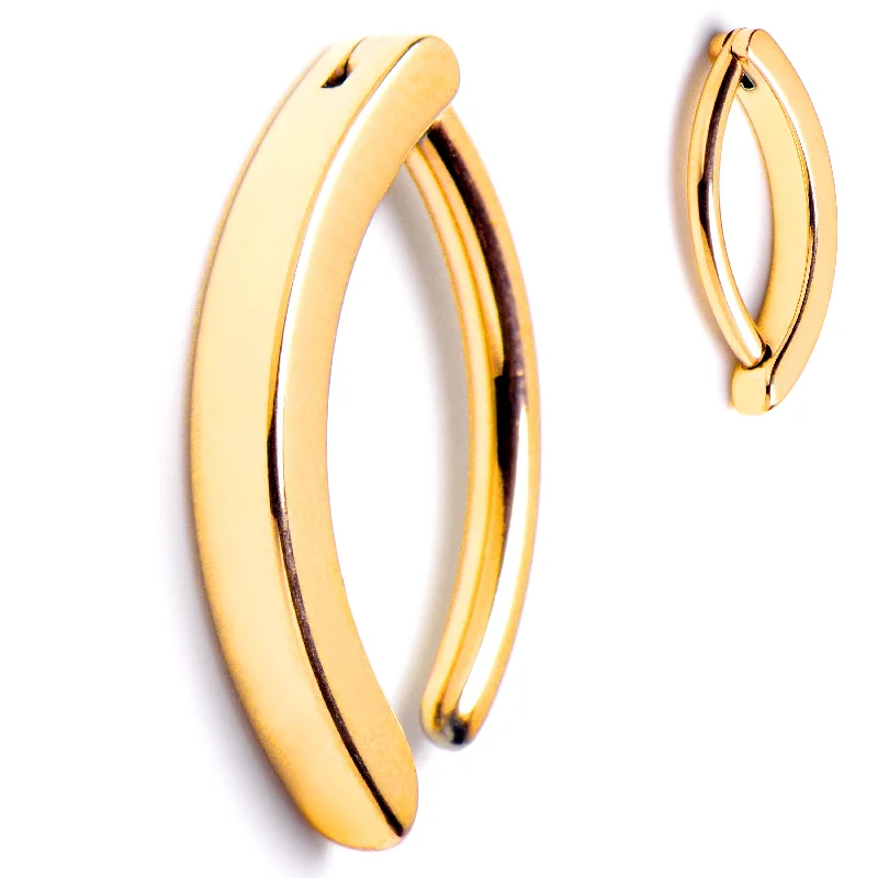 Belly Rings with Beautiful Crystal Details -14 Gauge 1/2 Gold Tone ASTM F-136 Implant Grade Titanium Hinged Hoop Belly Ring Belly Rings with Beautiful Crystal Details -14 Gauge 1/2 Gold Tone ASTM F-136 Implant Grade Titanium Hinged Hoop Belly Ring