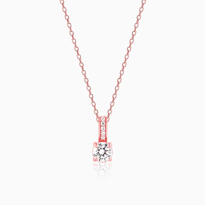 Shop Classic Women's Necklaces & Pendants with a Modern Twist-Rose Gold Classic Zircon Shine Pendant with Link Chain Shop Classic Women's Necklaces & Pendants with a Modern Twist-Rose Gold Classic Zircon Shine Pendant with Link Chain