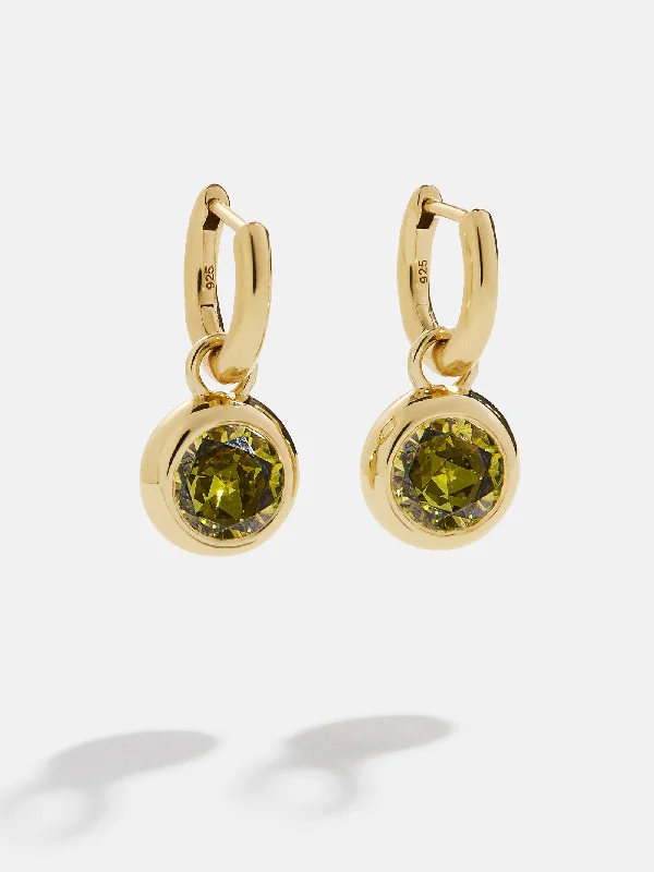 Women's Earrings – Elegant Designs for Every Personality--18K Gold Birthstone Drop Earrings - Peridot Women's Earrings – Elegant Designs for Every Personality--18K Gold Birthstone Drop Earrings - Peridot