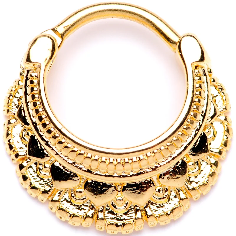 Unique and Stylish Nose Rings for All -16 Gauge 3/8 Gold Tone Always Elegant Septum Clicker Unique and Stylish Nose Rings for All -16 Gauge 3/8 Gold Tone Always Elegant Septum Clicker