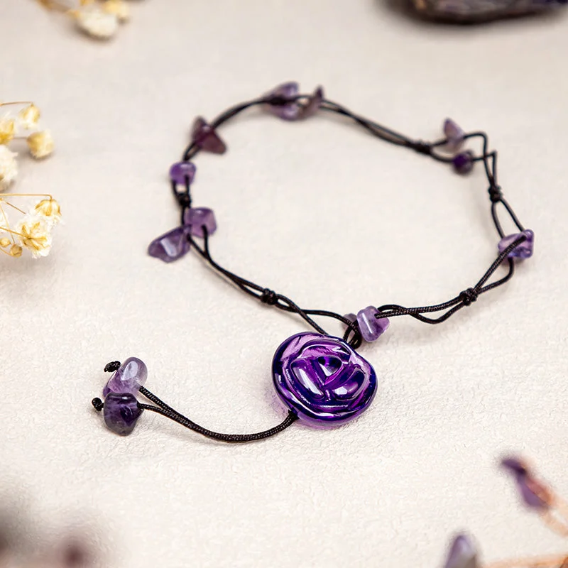 Comfortable Anklets for Chic Fashionistas-Buddha Stones Amethyst Pink Crystal Green Aventurine Rose Inner Peace Healing Anklet Comfortable Anklets for Chic Fashionistas-Buddha Stones Amethyst Pink Crystal Green Aventurine Rose Inner Peace Healing Anklet