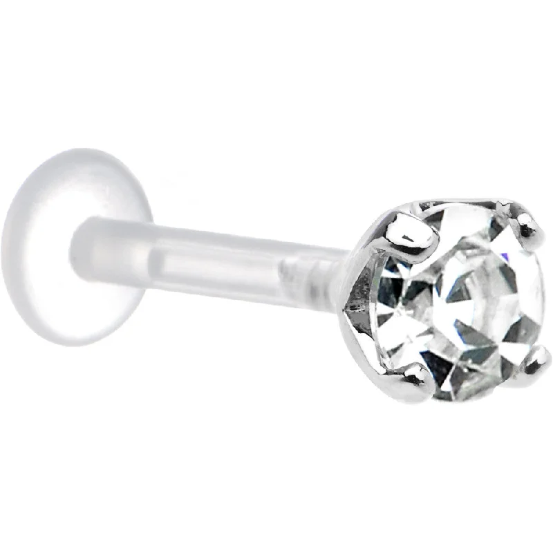 Classic Lip Rings with Timeless Appeal14 Gauge 3/8 Clear CZ Round Bioplast Tragus Labret Monroe Classic Lip Rings with Timeless Appeal14 Gauge 3/8 Clear CZ Round Bioplast Tragus Labret Monroe