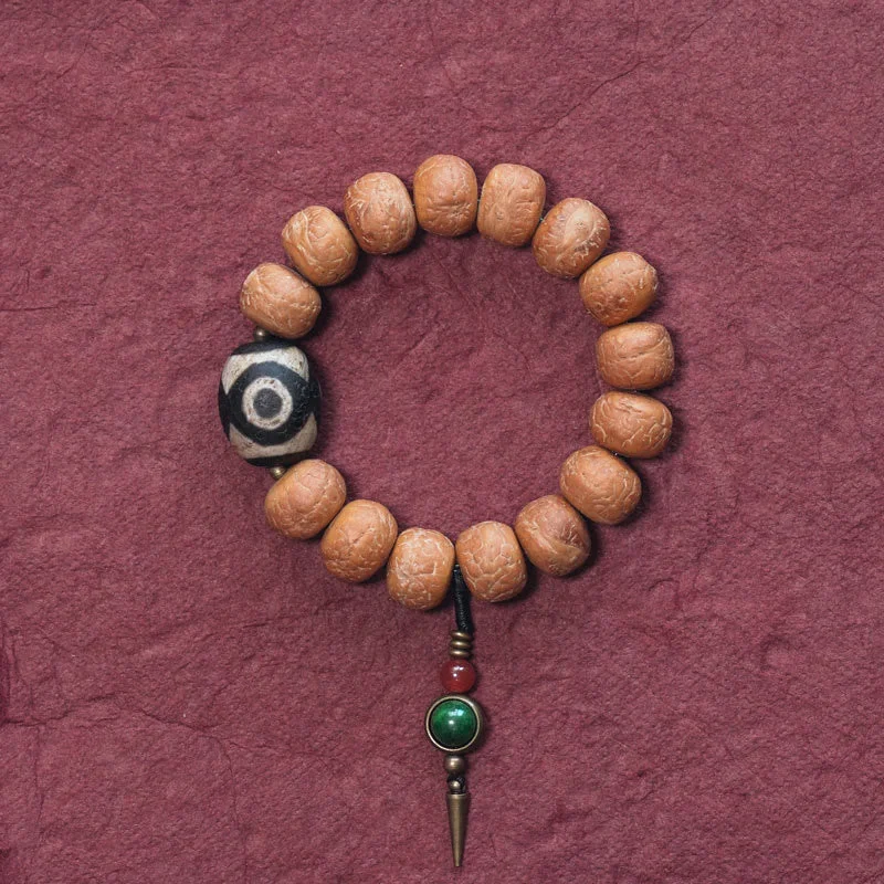 Men's Bracelets with Multi-Colored Details-Buddha Stones Tibet Bodhi Seed Dzi Bead Peace Charm Wrist Mala Bracelet Men's Bracelets with Multi-Colored Details-Buddha Stones Tibet Bodhi Seed Dzi Bead Peace Charm Wrist Mala Bracelet