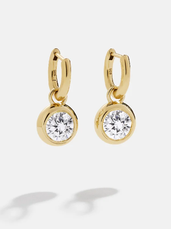 Women's Earrings – Elegant Designs for Every Personality--18K Gold Birthstone Drop Earrings - Crystal