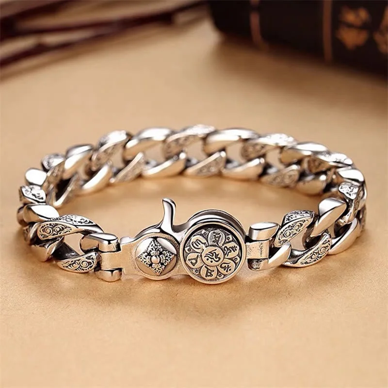 Stylish Men's Watches and Bracelets-Buddha Stones Tibet Om Mani Padme Hum Double Dorje Vajra Creativity Bracelet Stylish Men's Watches and Bracelets-Buddha Stones Tibet Om Mani Padme Hum Double Dorje Vajra Creativity Bracelet