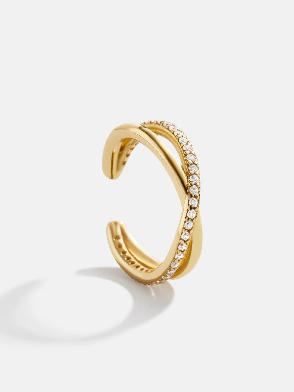 Women's Earrings – Elegant Designs for Every Personality--Mercedes 18K Gold Ear Cuff - Gold/Pavé Women's Earrings – Elegant Designs for Every Personality--Mercedes 18K Gold Ear Cuff - Gold/Pavé