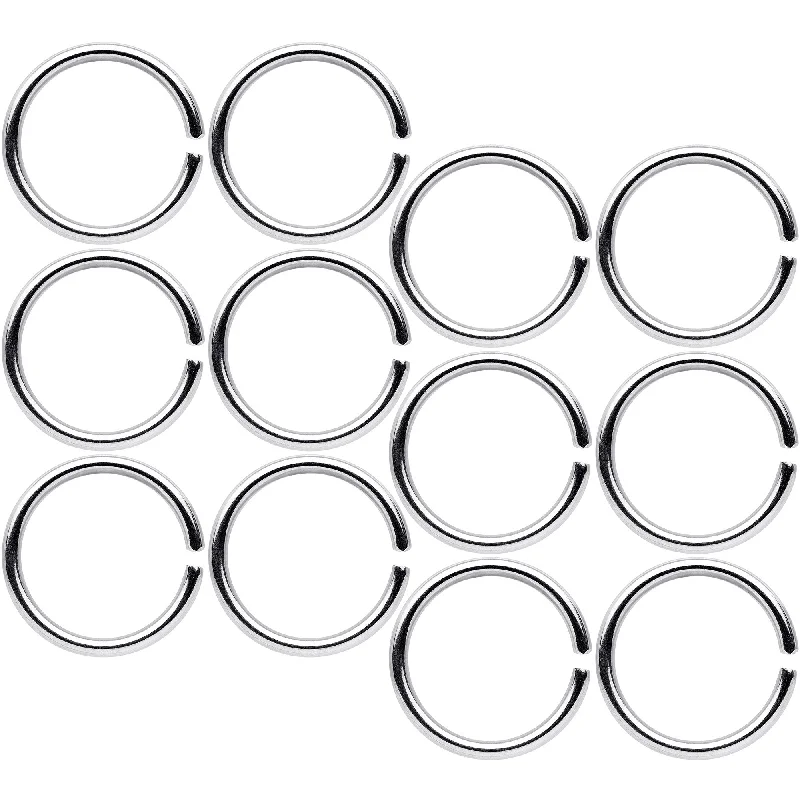 Nose Rings for Elegant Fashion -18 Gauge 5/16 Seamless Circular Ring Set of 12