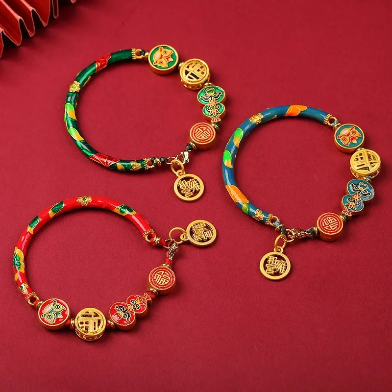 Bohemian Bracelets for Men-Buddha Stones Tibetan Gourd Fortune Happiness Lion Wealth Luck Bracelet