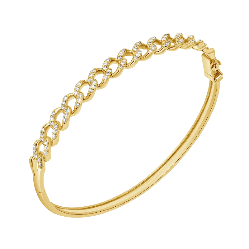 Simple Leather Bracelets for Men-Diamond Pave Cuban Bracelet