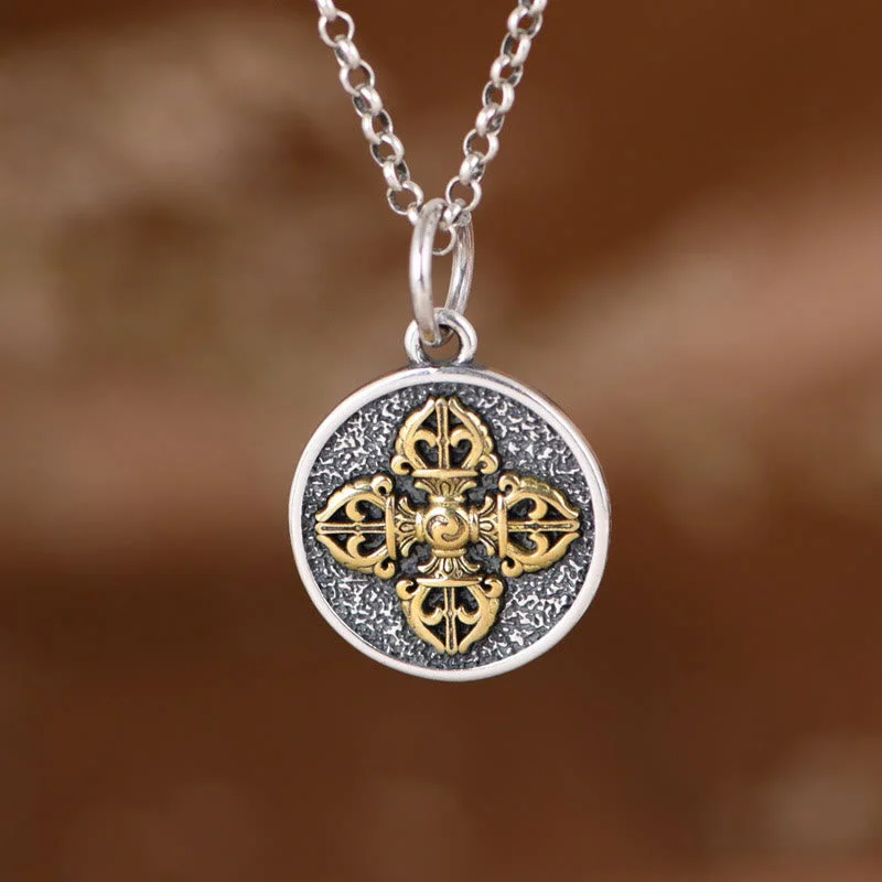 Shop Classic Women's Necklaces & Pendants with a Modern Twist-Buddha Stones 925 Sterling Silver Double Dorje Vajra Blessing Necklace Pendant Shop Classic Women's Necklaces & Pendants with a Modern Twist-Buddha Stones 925 Sterling Silver Double Dorje Vajra Blessing Necklace Pendant