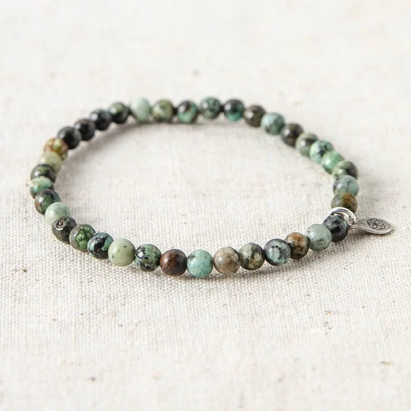 Multi-Colored Bangles for Women-African Turquoise Jasper Energy Bracelet