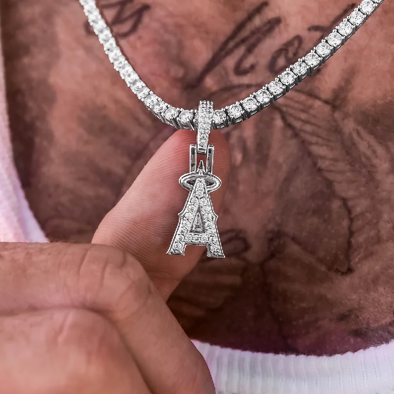 Exclusive Men's Necklaces & Pendants for the Modern Gentleman-Los Angeles Angels Official MLB Micro Logo Pendant Exclusive Men's Necklaces & Pendants for the Modern Gentleman-Los Angeles Angels Official MLB Micro Logo Pendant