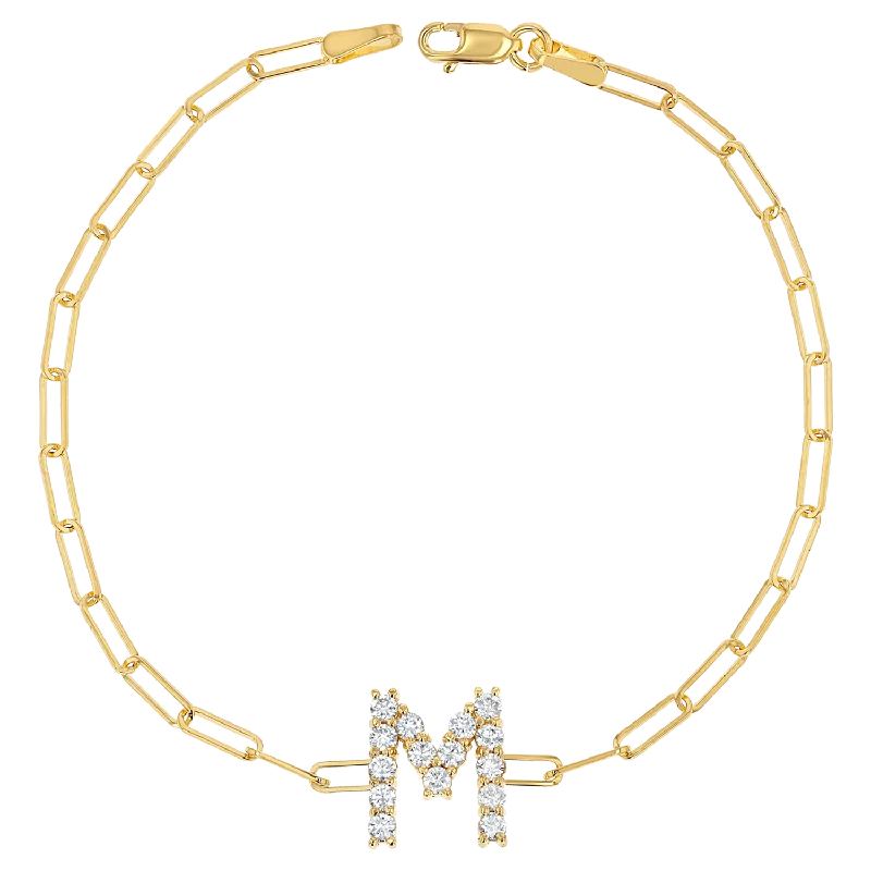 Cool Bracelets with Cross Designs for Men-Grand Initial Paper Clip Bracelet