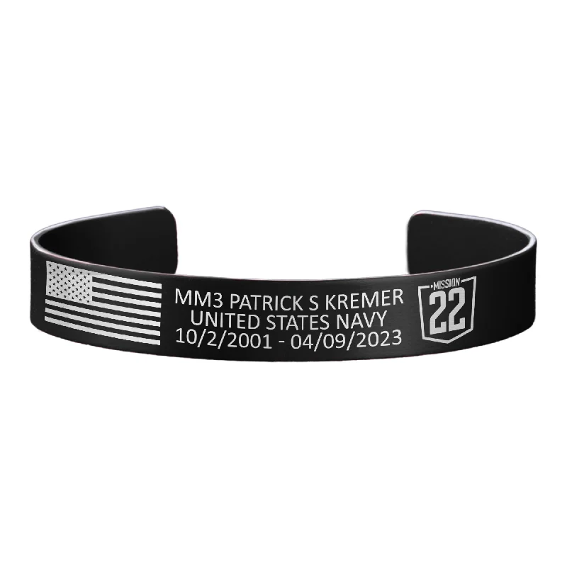 Engraved Stone Bracelets for Men-MM3 Patrick S. Kremer Memorial Band – Hosted by the Kremer Family Engraved Stone Bracelets for Men-MM3 Patrick S. Kremer Memorial Band – Hosted by the Kremer Family
