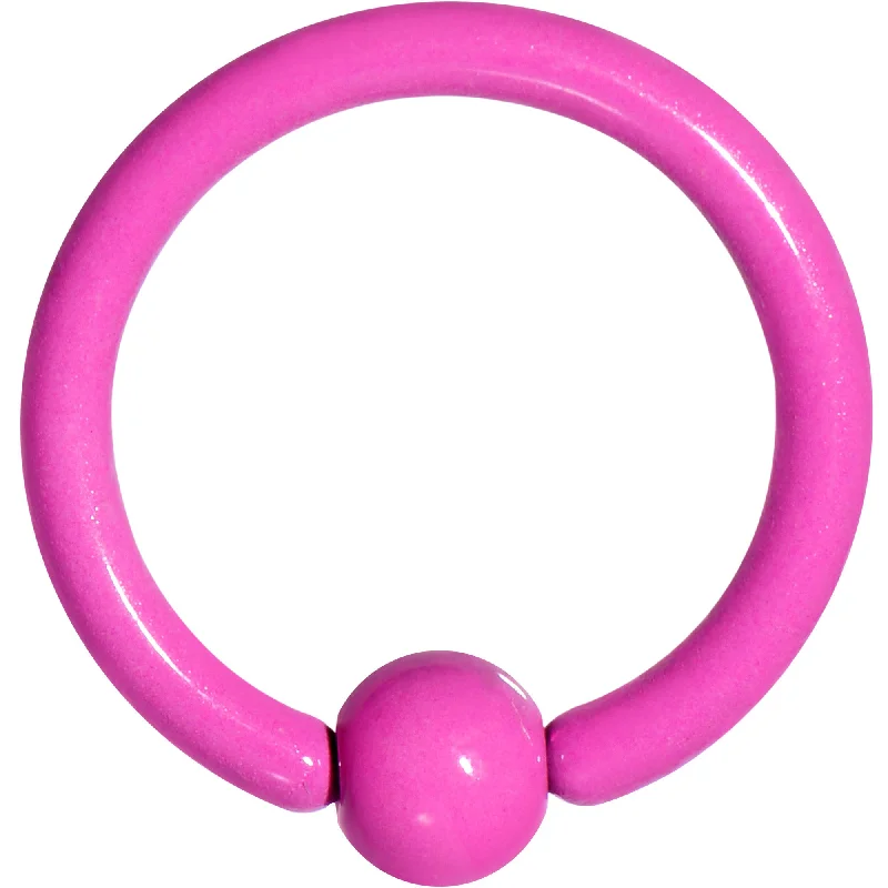 Women's Earrings – Elegant Designs for Every Personality--16 Gauge 5/16 Pink Acrylic Over Steel Captive Ring