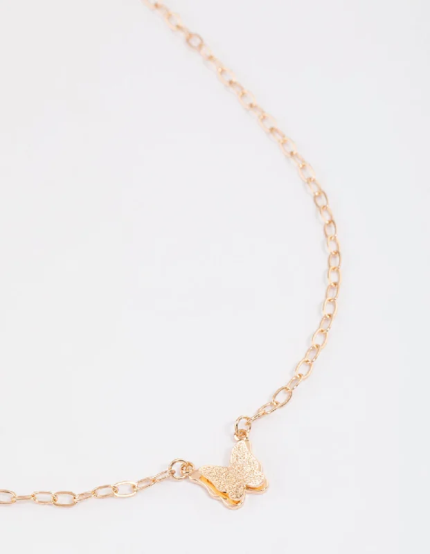 Shop Classic Women's Necklaces & Pendants with a Modern Twist-Gold Textured Butterfly Necklace Shop Classic Women's Necklaces & Pendants with a Modern Twist-Gold Textured Butterfly Necklace