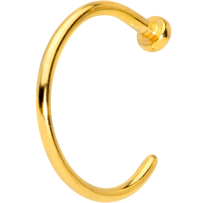 Stylish Nose Rings for Special Occasions -20 Gauge 5/16 Gold Tone PVD Implant Grade Titanium Disc Nose Hoop Stylish Nose Rings for Special Occasions -20 Gauge 5/16 Gold Tone PVD Implant Grade Titanium Disc Nose Hoop
