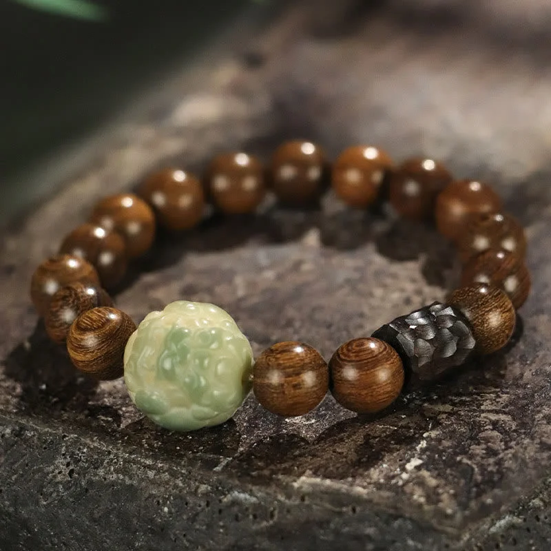 Gold-Plated Beaded Bracelets for Men-Buddha Stones Sandalwood Bodhi Seed PiXiu Ebony Wood Bead Healing Bracelet Gold-Plated Beaded Bracelets for Men-Buddha Stones Sandalwood Bodhi Seed PiXiu Ebony Wood Bead Healing Bracelet