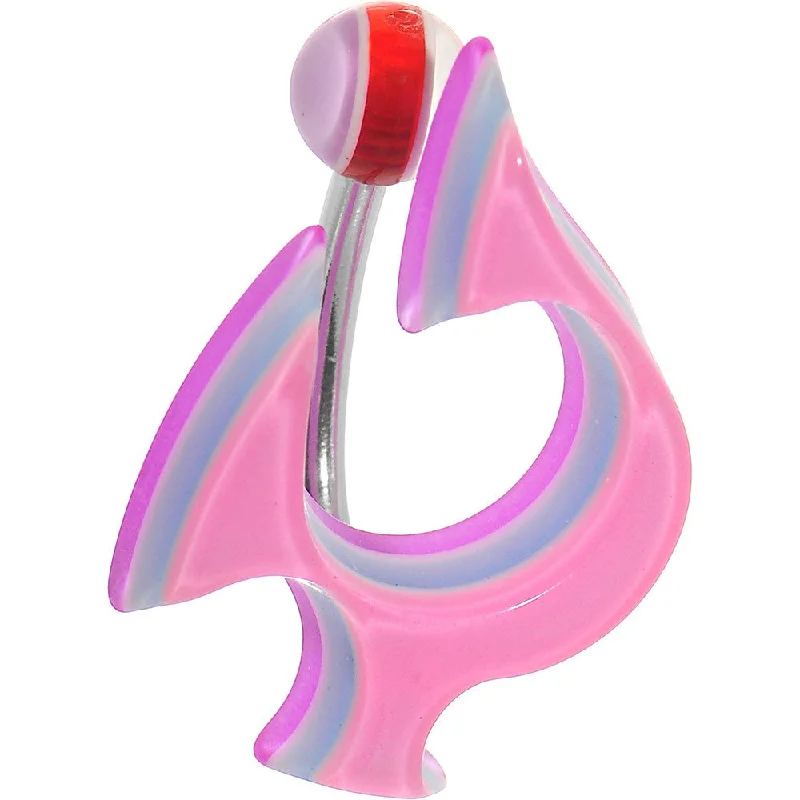 Trendy Belly Rings for Everyday Fashion -Pink Acrylic Multi Layered Tribal Lightning Belly Ring Trendy Belly Rings for Everyday Fashion -Pink Acrylic Multi Layered Tribal Lightning Belly Ring