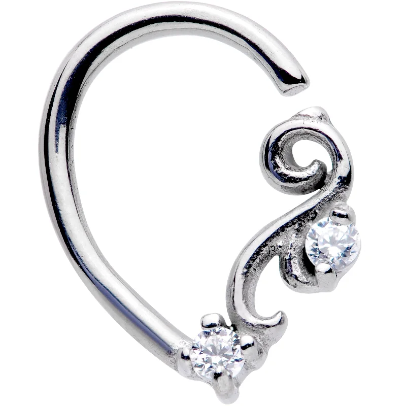 Women's Earrings – Elegant Designs for Every Personality--16 Gauge 3/8 Clear CZ Gem Half Left Right Ear Closure Ring Women's Earrings – Elegant Designs for Every Personality--16 Gauge 3/8 Clear CZ Gem Half Left Right Ear Closure Ring