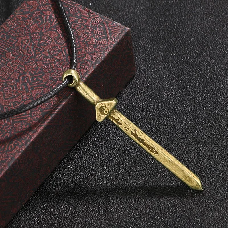 Shop Classic Women's Necklaces & Pendants with a Modern Twist-Buddha Stones Vintage Yin Yang Copper Brass Sword Balance Necklace Pendant Shop Classic Women's Necklaces & Pendants with a Modern Twist-Buddha Stones Vintage Yin Yang Copper Brass Sword Balance Necklace Pendant