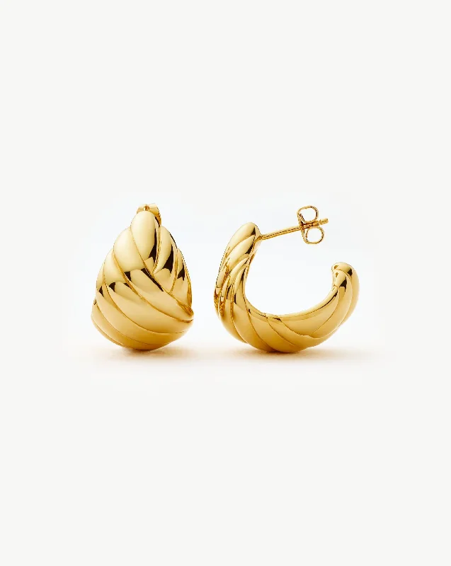 Women's Earrings – Elegant Designs for Every Personality--Rouje Lucia Dome Hoop Earrings | 18k Gold Plated