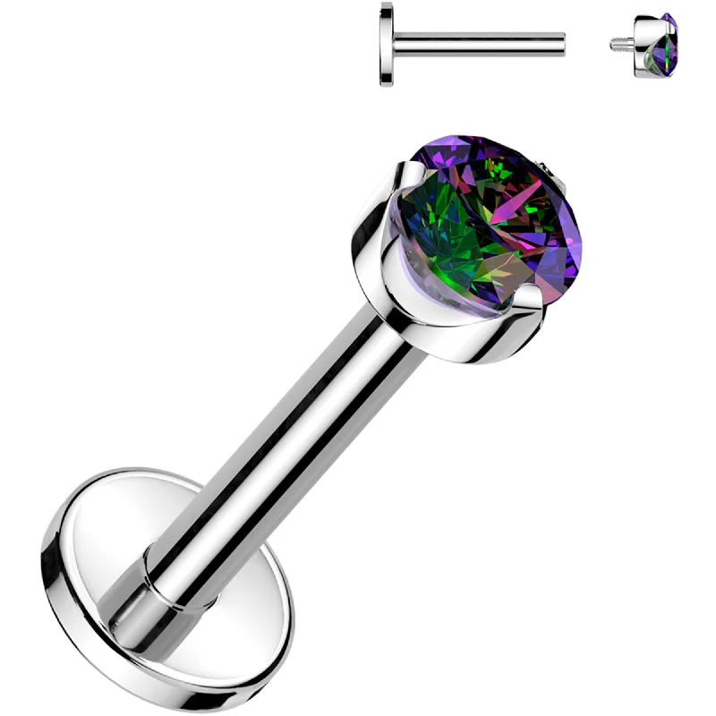 Women's Earrings – Elegant Designs for Every Personality--16 Gauge 5/16 3mm Vitrail CZ Round Medical Grade Titanium Flat Back Earring Women's Earrings – Elegant Designs for Every Personality--16 Gauge 5/16 3mm Vitrail CZ Round Medical Grade Titanium Flat Back Earring