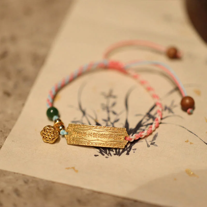 Crystal Bangles for Women-Buddha Stones 925 Sterling Silver Handmade Multicolor String Protection Luck Charm Braid Bracelet