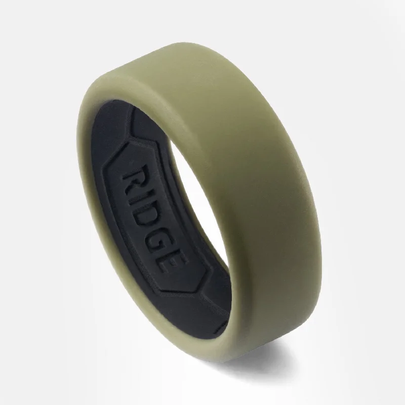 Top Men's Rings – Crafted for Every Style  Ridge 8mm Silicone Ring Set - Matte Olive