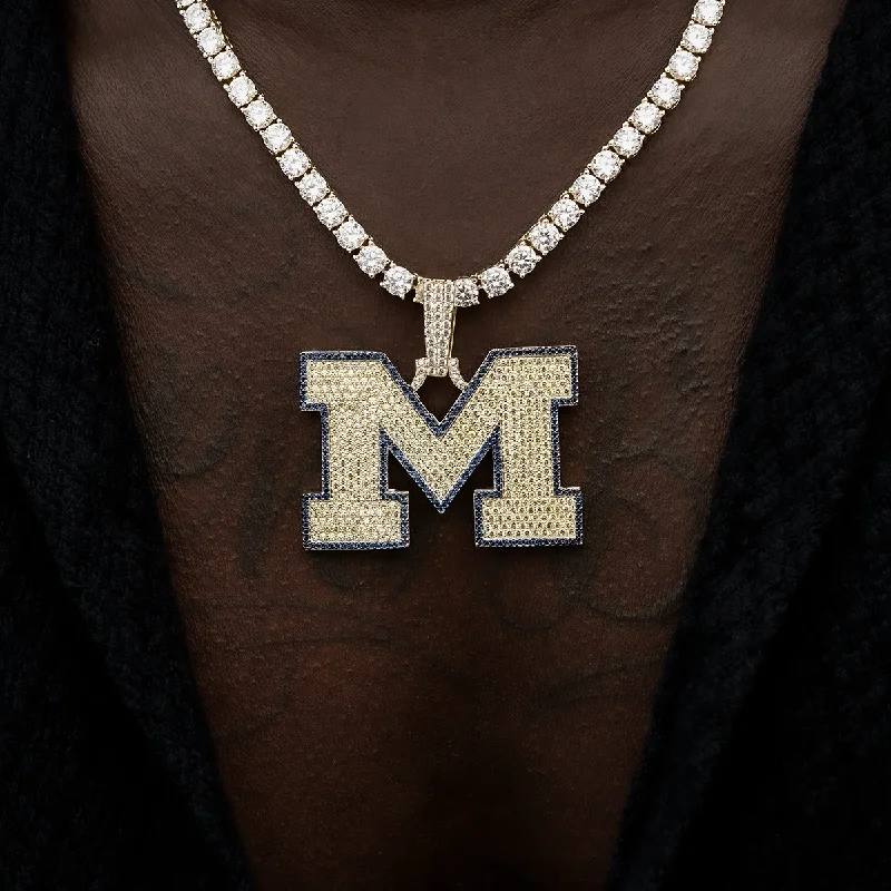 Exclusive Men's Necklaces & Pendants for the Modern Gentleman-University of Michigan Wolverines Official NCAA Logo Pendant Exclusive Men's Necklaces & Pendants for the Modern Gentleman-University of Michigan Wolverines Official NCAA Logo Pendant