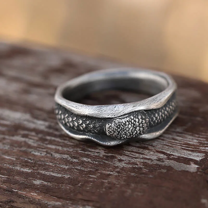Chic Women's Rings for Fashion-Forward Looks-Buddha Stones 999 Sterling Silver Snake-shaped Year Of The Snake Protection Ring Chic Women's Rings for Fashion-Forward Looks-Buddha Stones 999 Sterling Silver Snake-shaped Year Of The Snake Protection Ring