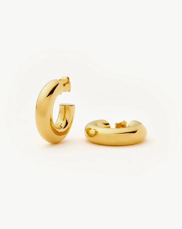 Women's Earrings – Elegant Designs for Every Personality--Chubby Medium Hoop Earrings | 18k Gold Vermeil