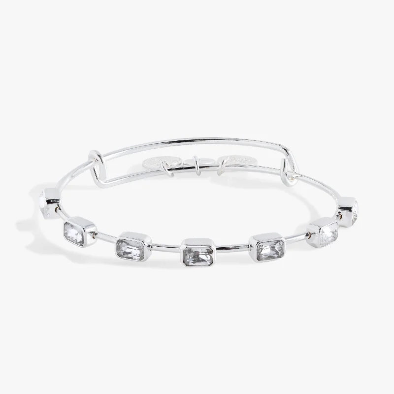 Dazzling Bangles for Women-April Birthstone Emerald Cut Bangle