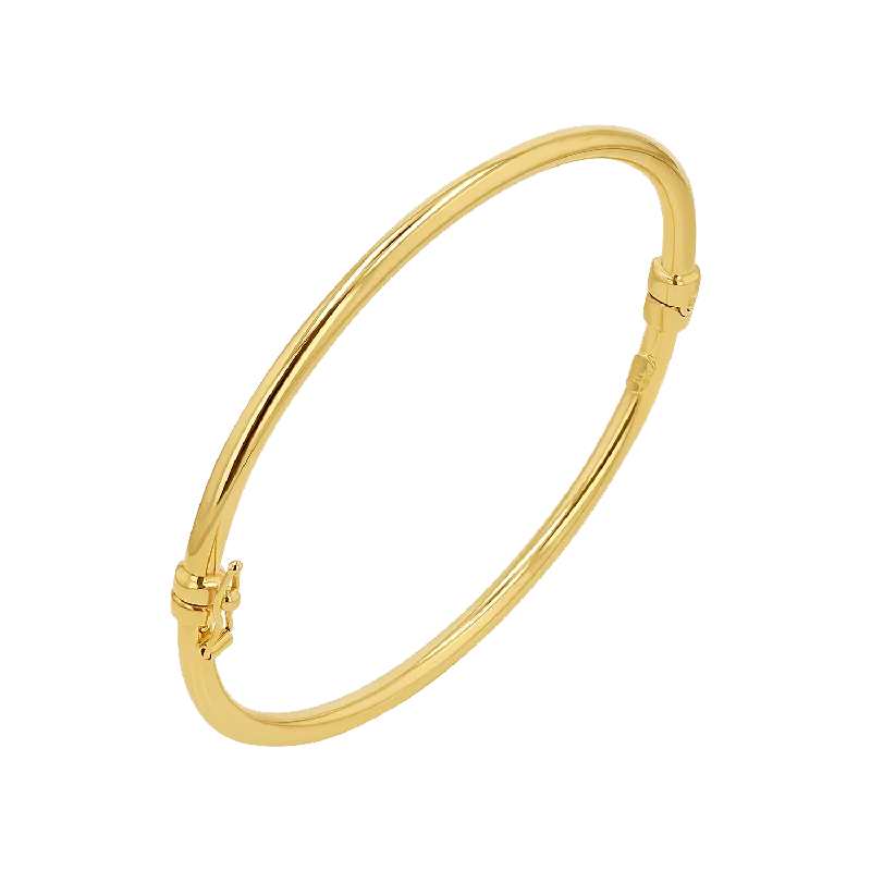 Men's Bracelets for Special Occasions-Classic Oval Tube Bangle (3mm)
