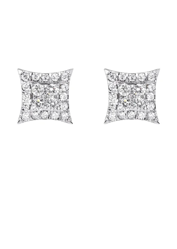 Shop Durable Men's Earrings for Everyday Wear-Mens Stud Diamond Earrings | 0.54 Carats 14K White Gold Shop Durable Men's Earrings for Everyday Wear-Mens Stud Diamond Earrings | 0.54 Carats 14K White Gold