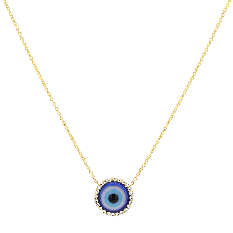 Shop Classic Women's Necklaces & Pendants with a Modern Twist-Round Diamond Evil Eye Necklace Shop Classic Women's Necklaces & Pendants with a Modern Twist-Round Diamond Evil Eye Necklace