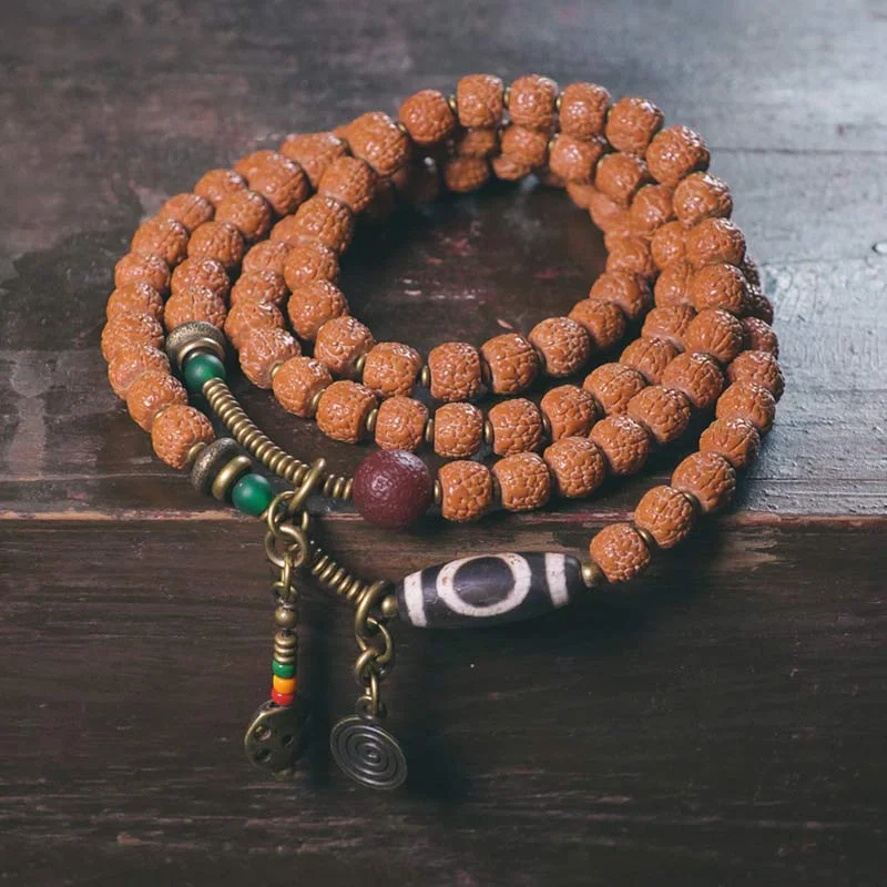Men's Adjustable Leather Bracelets with Charms-Buddha Stones 108 Mala Rudraksha Beads Bodhi Seed Dzi Bead Luck Auspiciousness Tassel Bracelet Men's Adjustable Leather Bracelets with Charms-Buddha Stones 108 Mala Rudraksha Beads Bodhi Seed Dzi Bead Luck Auspiciousness Tassel Bracelet