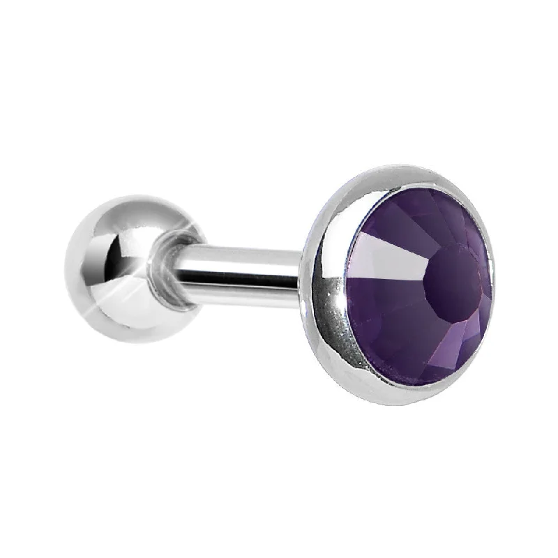 Women's Earrings – Elegant Designs for Every Personality--5mm Purple Gem Tragus Cartilage Barbell Earring
