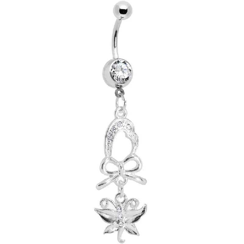 Stylish Belly Rings for Glamorous Appeal -Crystalline Gem Bow Heart Butterfly Belly Ring Stylish Belly Rings for Glamorous Appeal -Crystalline Gem Bow Heart Butterfly Belly Ring