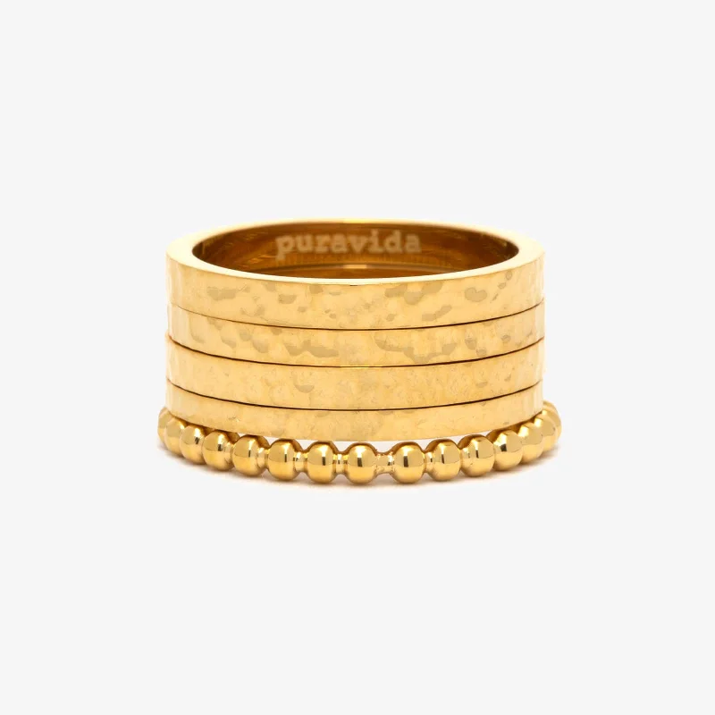Chic Women's Rings for Fashion-Forward Looks-Surfrider Ring Stack