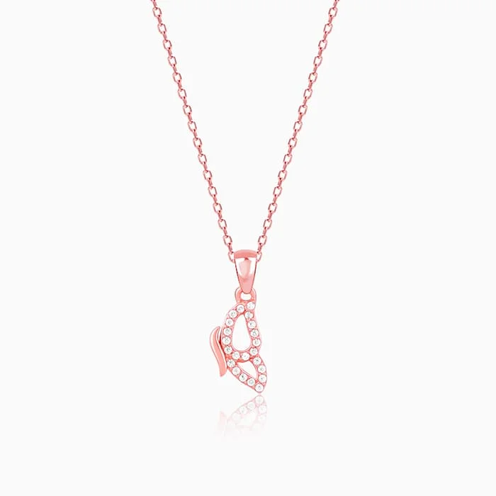 Shop Classic Women's Necklaces & Pendants with a Modern Twist-Rose Gold Dazzling Butterfly Pendant With Link Chain Shop Classic Women's Necklaces & Pendants with a Modern Twist-Rose Gold Dazzling Butterfly Pendant With Link Chain