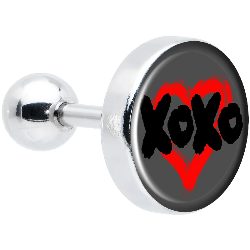 Women's Earrings – Elegant Designs for Every Personality--16 Gauge 1/4 XOXO Heart Tragus Cartilage Earring