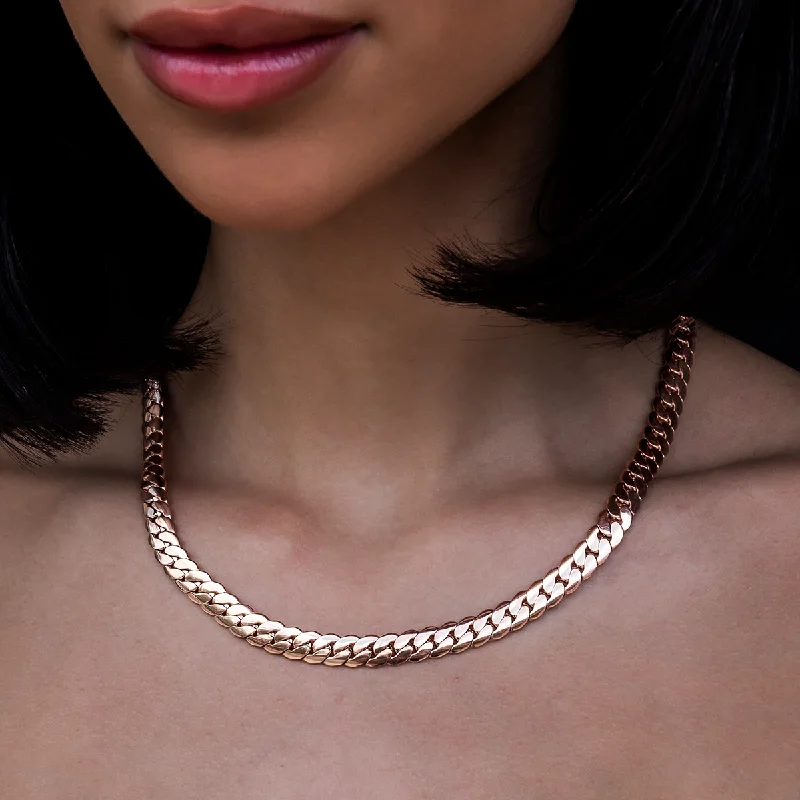 Shop Classic Women's Necklaces & Pendants with a Modern Twist-South Beach Cuban™ Necklace in Rose Gold- 8mm Shop Classic Women's Necklaces & Pendants with a Modern Twist-South Beach Cuban™ Necklace in Rose Gold- 8mm